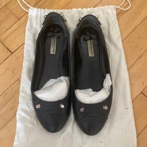 Balenciaga Black Leather Ballet Flat